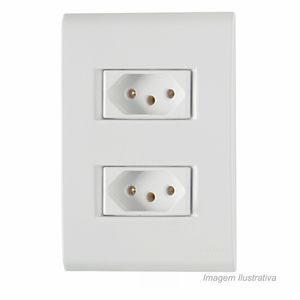 Conjunto com 2 tomadas liz 10a 2x4 branco - tramontina