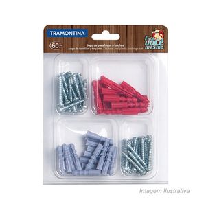 Maleta de parafusos e buchas 60 peças - tramontina