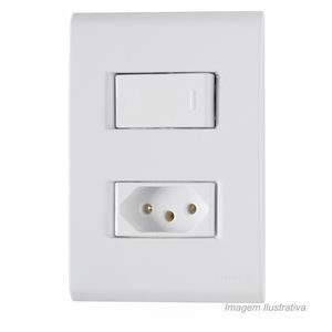Conjunto liz 4x2 com 1 interruptor 10a e 1 tomada 2p 20a 250v branco - tramontina