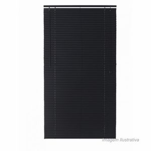 Persiana horizontal de pvc 25mm de 120x160cm preta - top flex