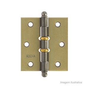 Dobradiça em aço para porta 3 3x2.1/2" colonial polido - rocha