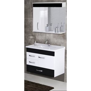 Kit monaco 3pcs suspenso gavetão 79,5cm preto -ajr
