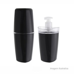 Acessórios para banheiro tule 02 peças preto - ou plásticos