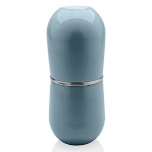 Porta escova de dente cromo new belly com tampa azul - ou plásticos