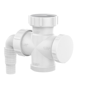 CONEXÃO PARA MÁQUINA DE LAVAR1 1/2 x 1 1/2 x 1 1/2 BRANCO - BLUKIT