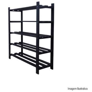 Sapateira 5 níveis preto - maderin
