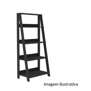 Estante escada com 4 prateleiras preto - maderin