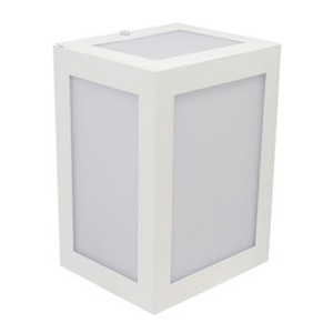 Arandela aluminio quadrada 1 lampada e27 r.290 branca micro - ideal