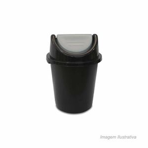 Lixeira  basculante preto 53,3l - plasnew