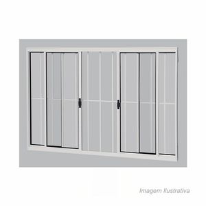 Janela de alumínio com grade 100 x 120 x 8,2 cm correr brasil esquadrias