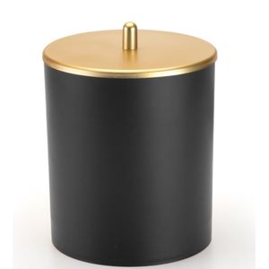 Lixeira com tampa 5lt preto com dourado fosco - arthi