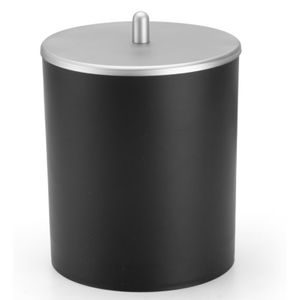 Lixeira com tampa 5lt preto com cromado fosco - arthi