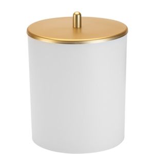 Lixeira com tampa 5lt branco com dourado fosco - arthi