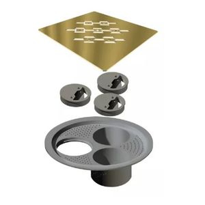 Grelha p/caixa sifonada quadrada 150mm rose gold
