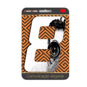 Numero para residência espelhado n.8 180mm prata escovada - metalmidia