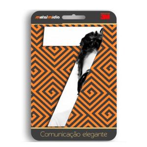 Numero para residência espelhado n.7 180mm prata escovada - metalmidia