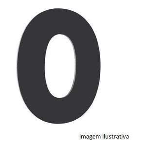 Numero para residência espelhado n.0 130mm preto - metalmidia