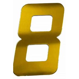 Numero para residêcia arial espelhado n.8 125mm ouro escuro - metalmidia
