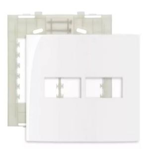 Placa com suporte 4x4 2 postos sleek branco margirius