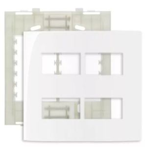 Placa com suporte c/sup 4x4 4 postos separados sleek branco margirius