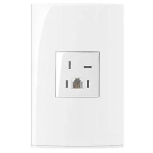 Conjunto montado 4x2 tomada p/tel.c/rj11 tb sleek branco margirius