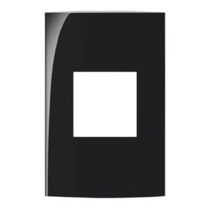 Placa 2x4 2 postos juntos sleek ebony margirius