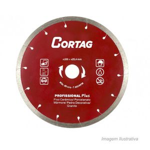 Disco de corte diamantado profissional plus 200mm - cortag