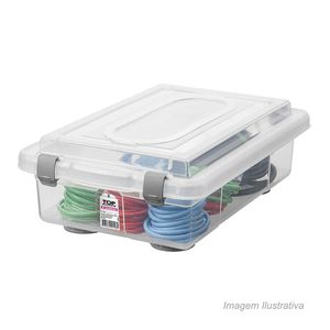 Caixa organizadora top stock 2,3l transparente sanremo /ref:950.