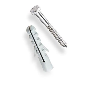 Bucha de nylon com parafuso cabeça sextavada 8mm com 20 unidades - bemfixa