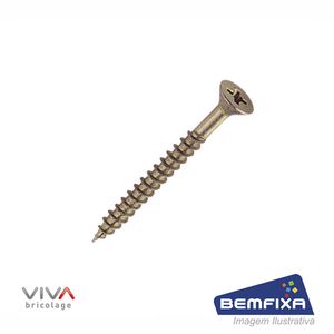 Parafuso para madeira cabeça chata phillips 4,8x50mm com 10 unidades - bemfixa