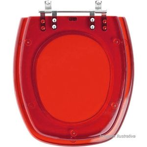 Assento sanitário thema em poliéster vermelho translúcido - tomdo