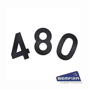 Número residencial "0" em aço de 145mm preto - bemfixa