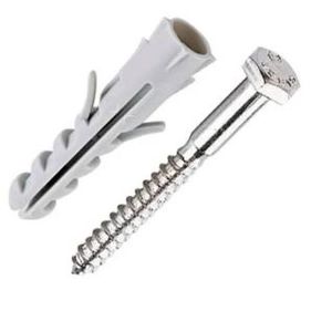 Bucha de nylon com anel e parafuso cabeça sextavada 08mm com 02 unidades - bemfixa