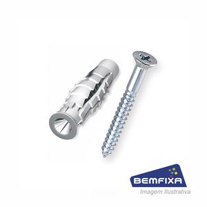 Bucha universal com parafuso cabeça chata phillips 10mm com 04 unidades - bemfixa