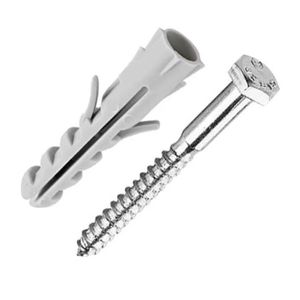 Bucha de nylon com parafuso cabeça sextavada 10mm com 20 unidades - bemfixa