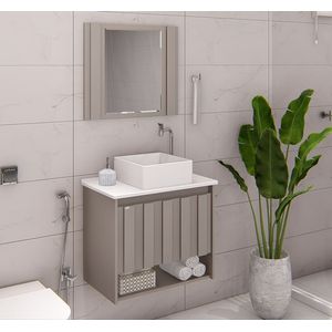 Kit treviso suspenso com pia quinto 63x53,8cm gianduia  a.j.rorato /ref.529647