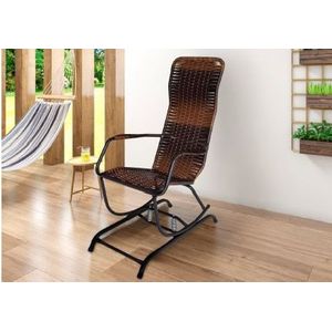 Cadeira de balanço artesanal com mola 108x58cm fama moveis caramelo /ref.10096