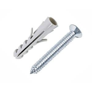 Bucha de nylon com parafuso cabeça chata fenda de 8mm com 05 unidades - bemfixa
