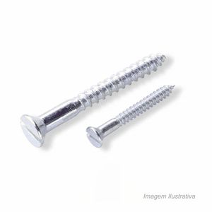 Parafuso para madeira cabeça chata de fenda simples de 3,8x20mm com 100 unidades - bemfixa