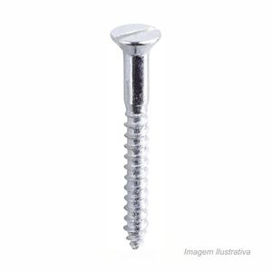 Parafuso de fenda para madeira cabeça chata 5,5x50mm com 10 unidades - bemfixa