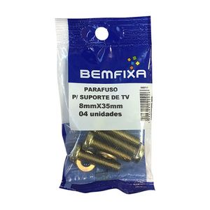 Parafuso para suporte de tv m8x35mm com 04 unidades - bemfixa