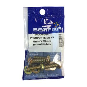 Paraufso para suporte de tv m8x25mm com 04 unidades - bemfixa
