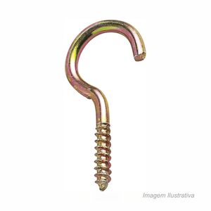 Gancho com rosca para madeira 14x30mm com 05 unidades - bemfixa