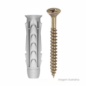 Bucha shark com parafuso cabeça chata de fenda phillips 4,5x50mm com 10 unidades - bemfixa
