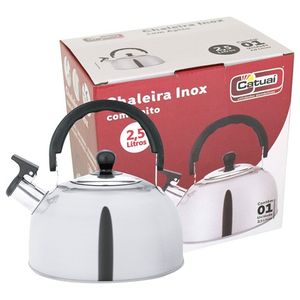 Chaleira de inox com apito 2,5lts - catuai