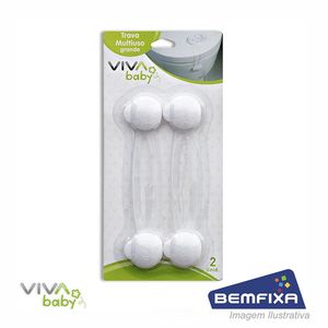 Trava multiuso grande autoadesiva 3,5x16cm com 2 unidades - bemfixa