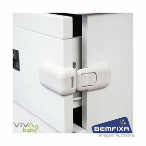 Trava gaveta externo autoadesivo 7x4cm - bemfixa