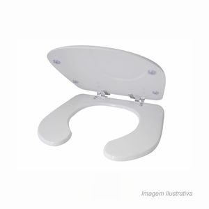 Assento sanitário com abertura frontal vogue em poliéster branco - tomdo