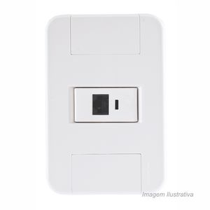 Conjunto com 1 tomada para telefone rj11 branco 2x4 - tramontina