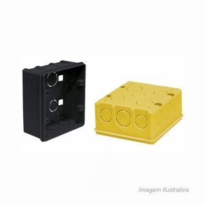 Caixa de embutir plástica 4x4 preta - metasul